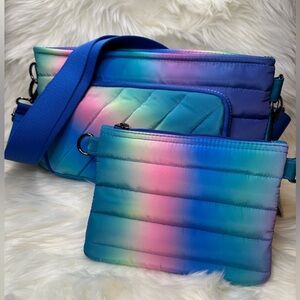 THINK ROYLN Vibrant Blue and Pink Crossbody Bag